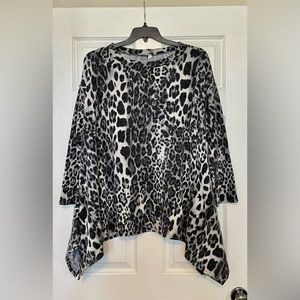 Women’s Emerald Animal Print Sweater, Size 2X